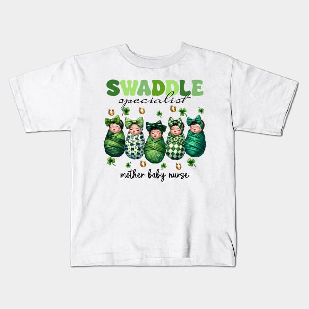 Swaddle Specialist Mother Baby Nurse cool mothers day Kids T-Shirt by KawaiiFoodArt